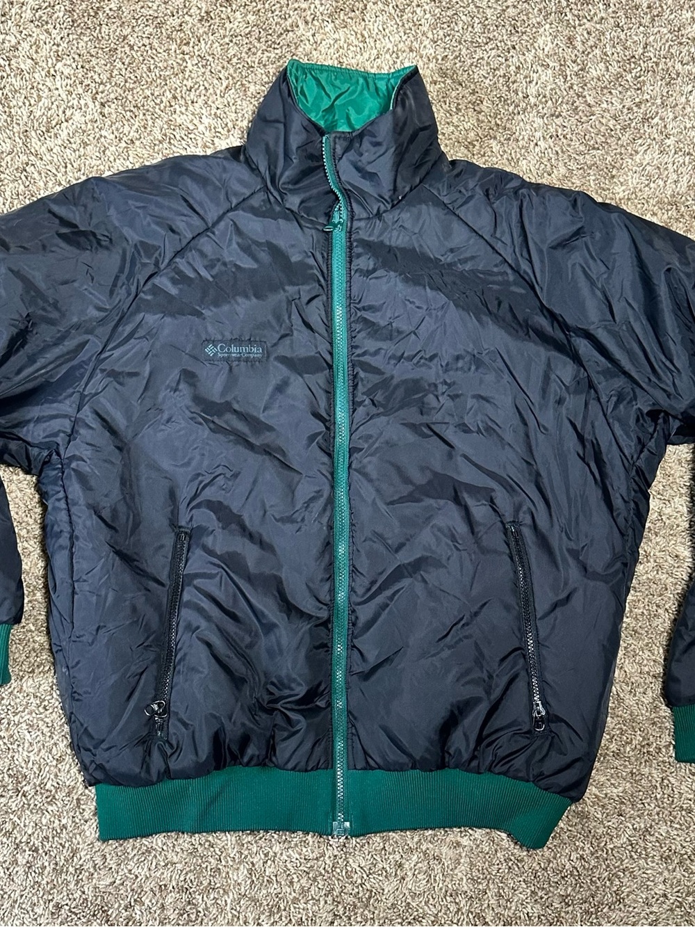 Columbia Men's black and Green Puffer Jacket